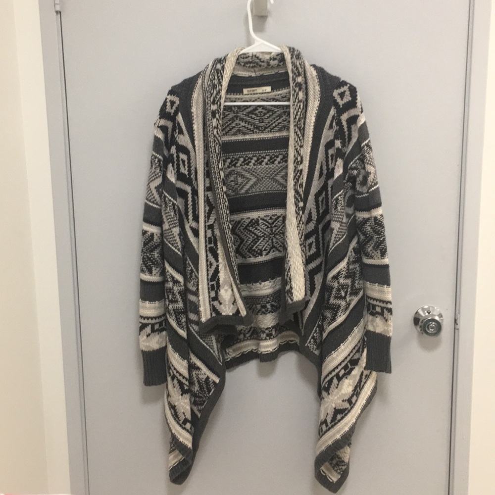 Gray Faire-Isle Draper Sweater
